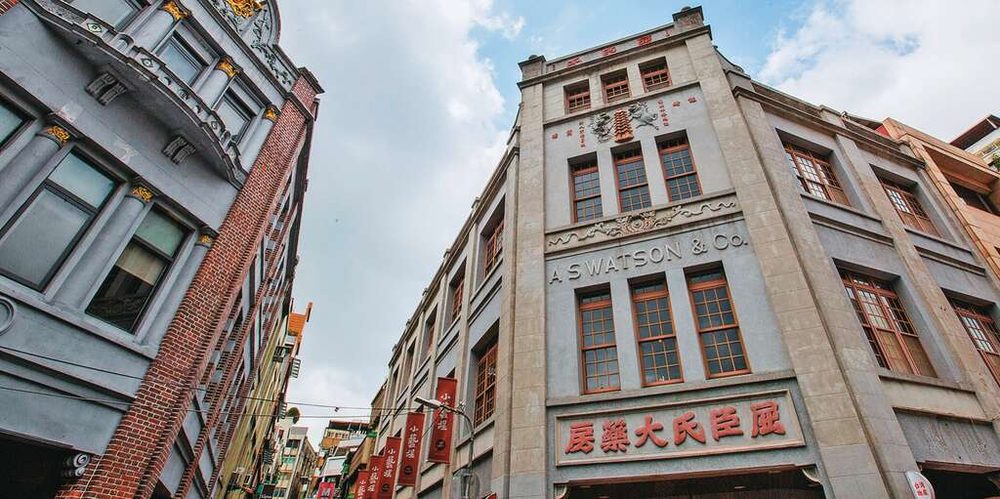 Historic A.S. Watson & Co. building on Dihua Street, Dadaocheng, Taipei