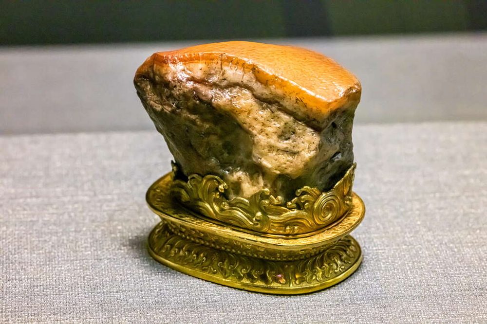 A jade artifact on display at the National Palace Museum, Taipei