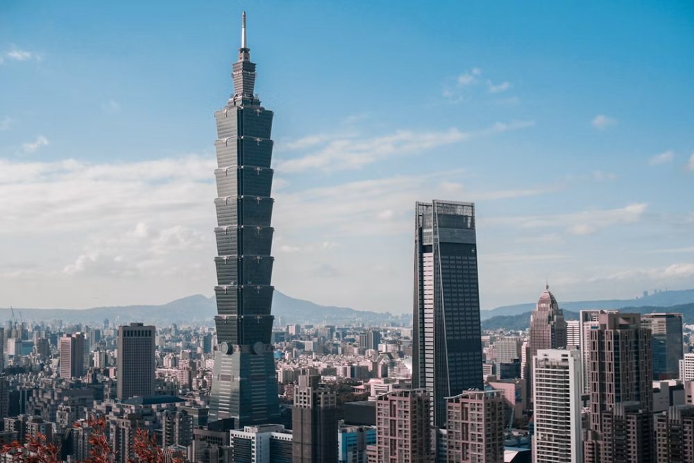 Taipei 101 rising above the city skyline